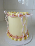Pink and Yellow Vintage Bow Cake