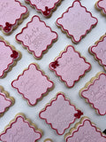 Red and Pink Wavy Custom Cookies