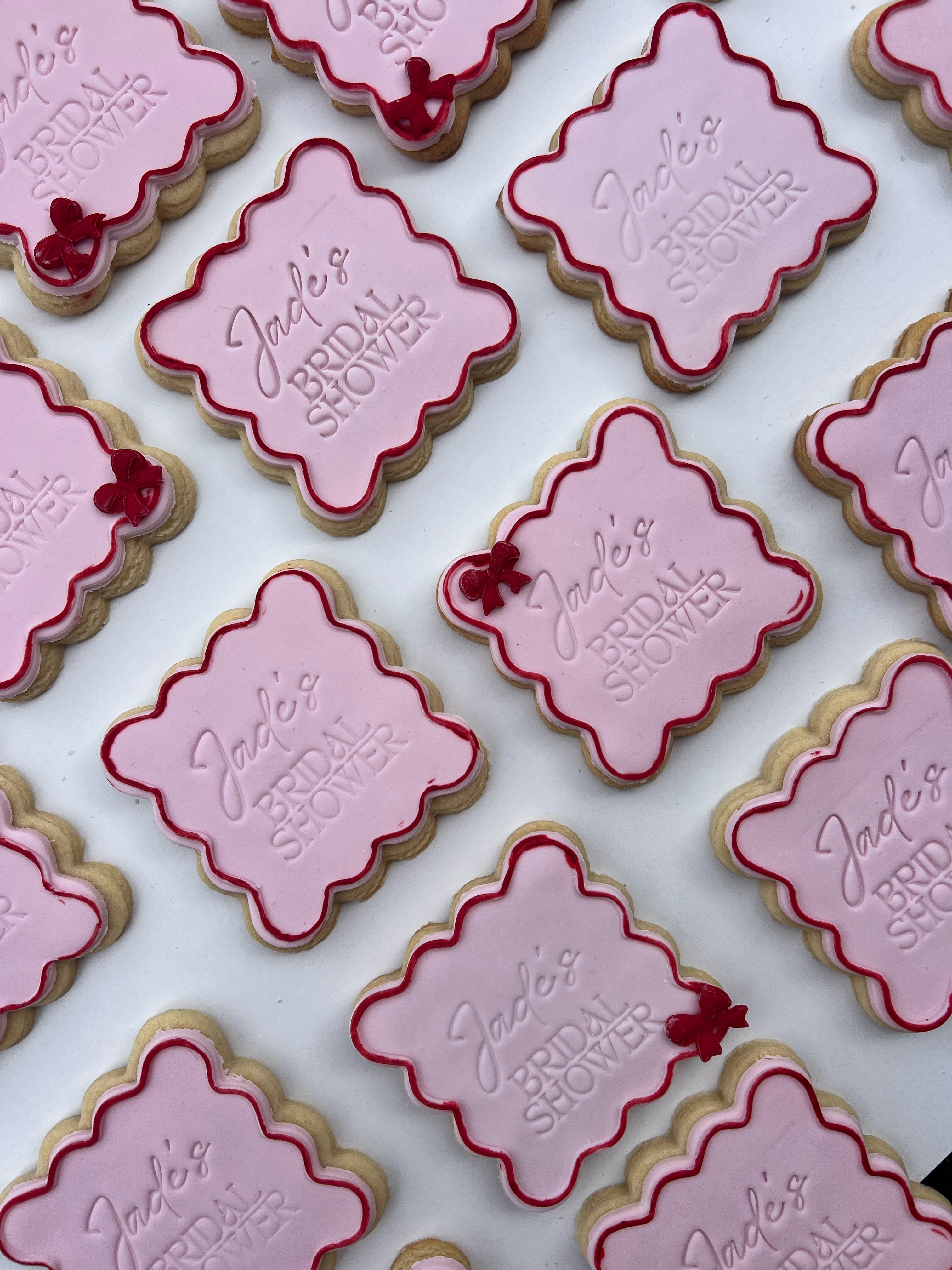 Red and Pink Wavy Custom Cookies