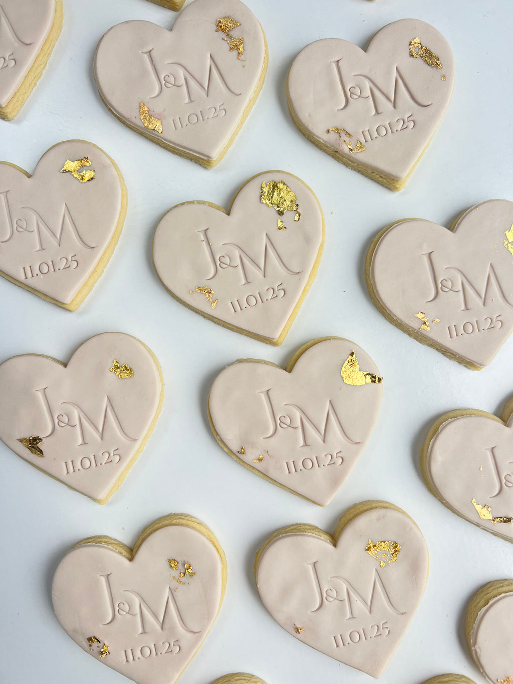 Light Brown and Gold Custom Cookies