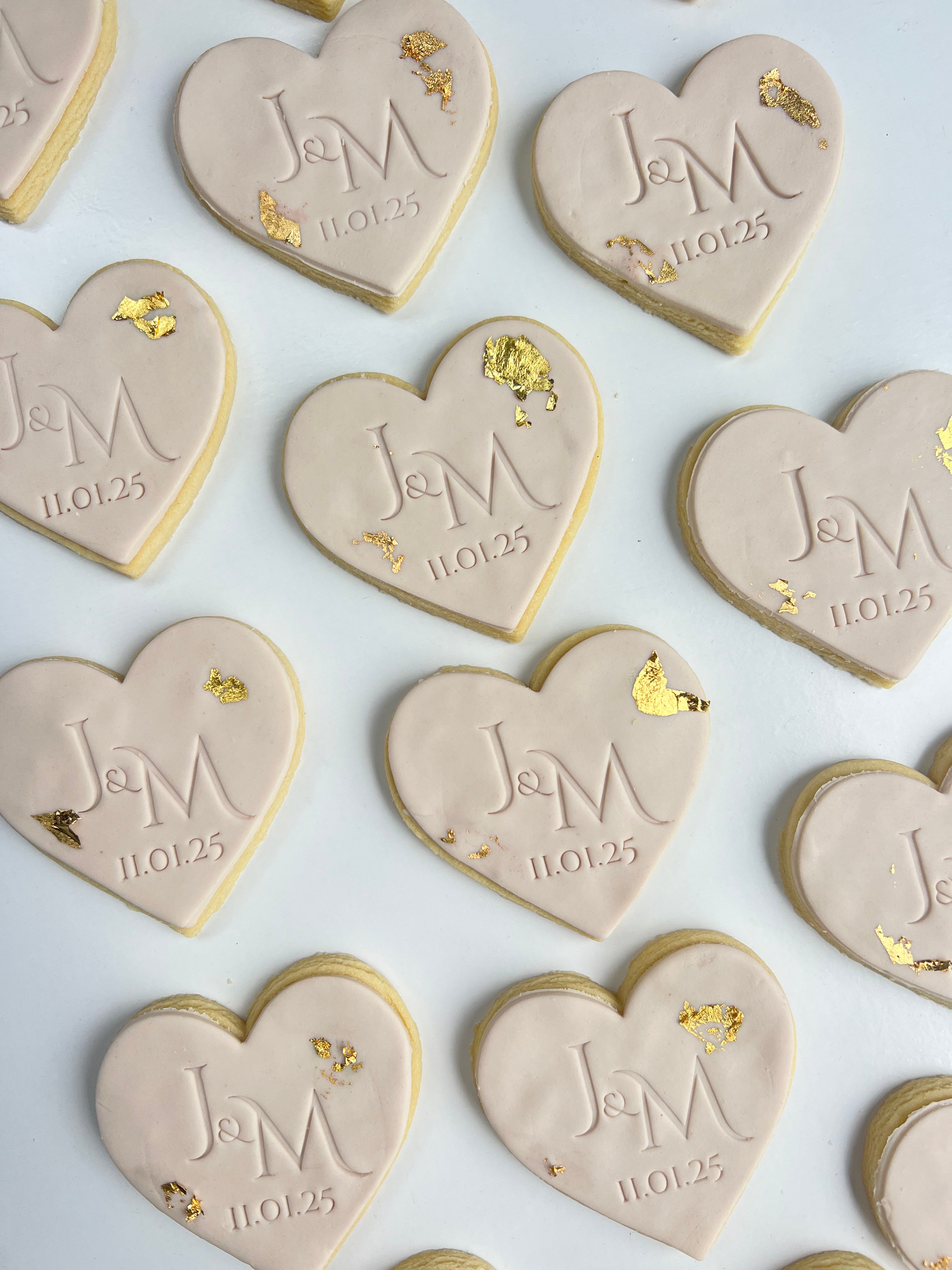 Light Brown and Gold Custom Cookies