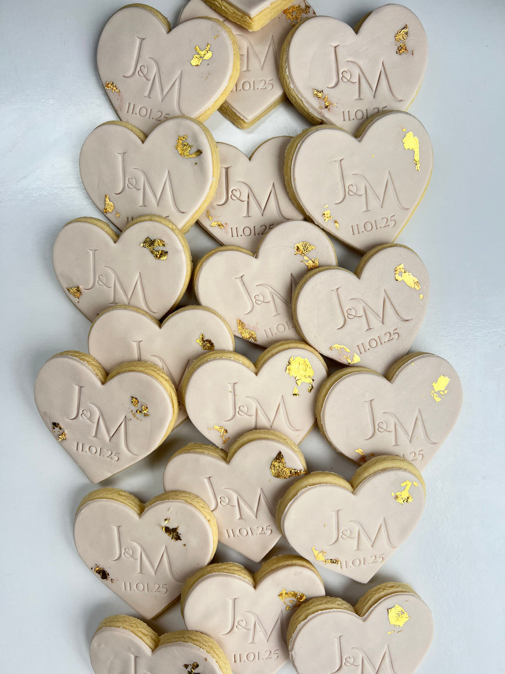 Light Brown and Gold Custom Cookies