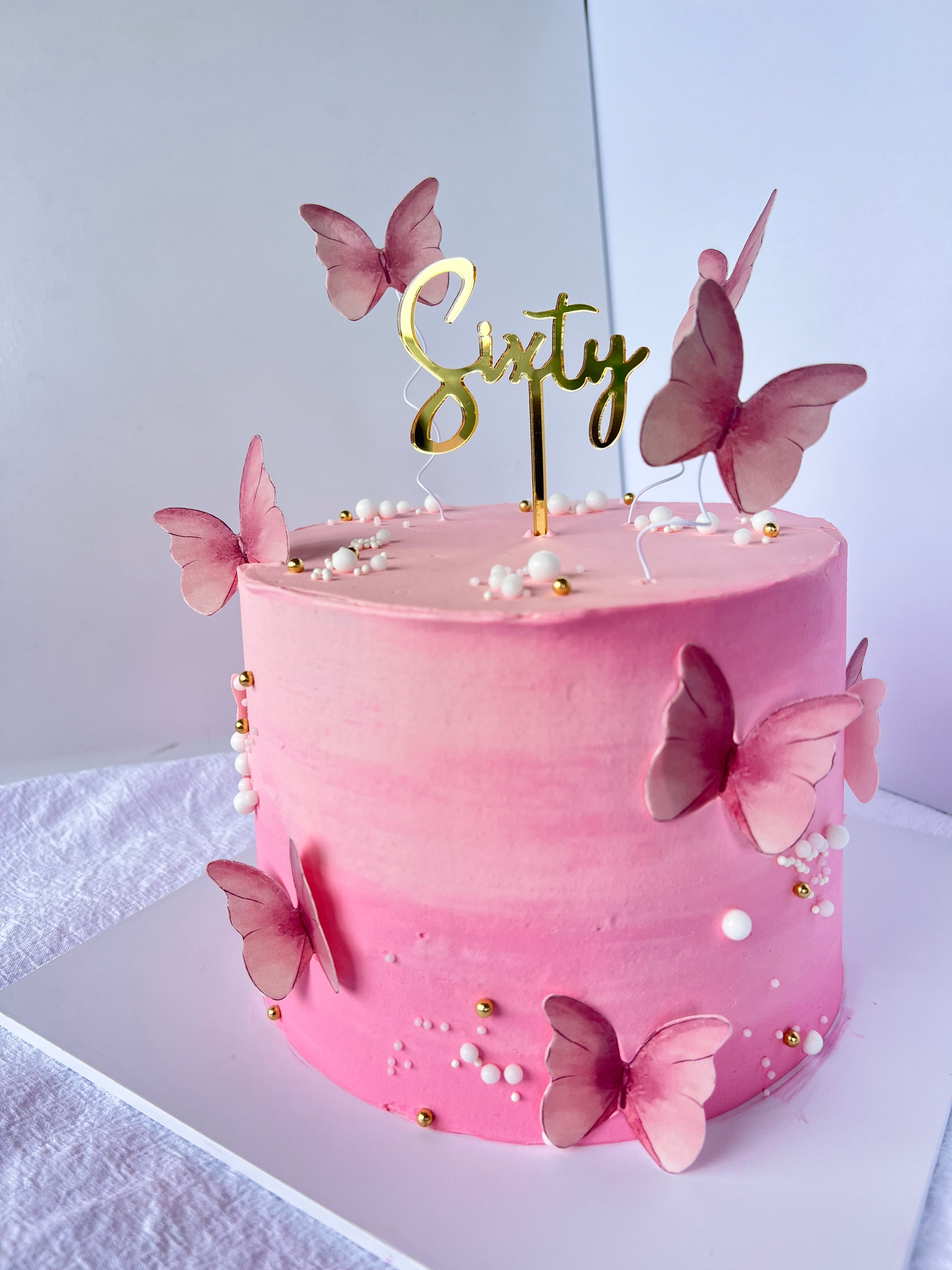 Pink Butterfly Cake