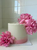 Pink and White Fresh Rose Cake